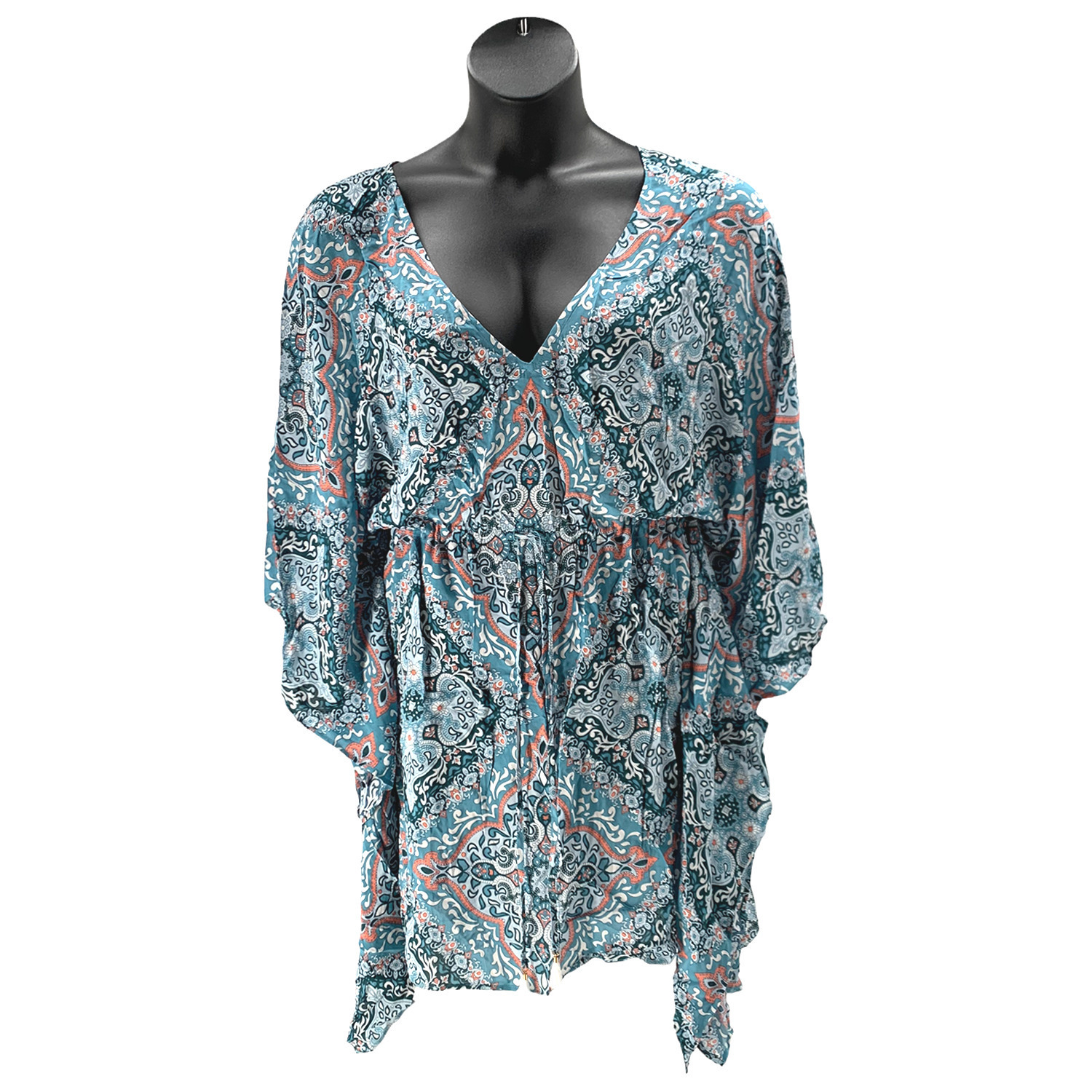 Jantzen Caftan Cover-Up With Tassel Trim Details Medallion - Regular